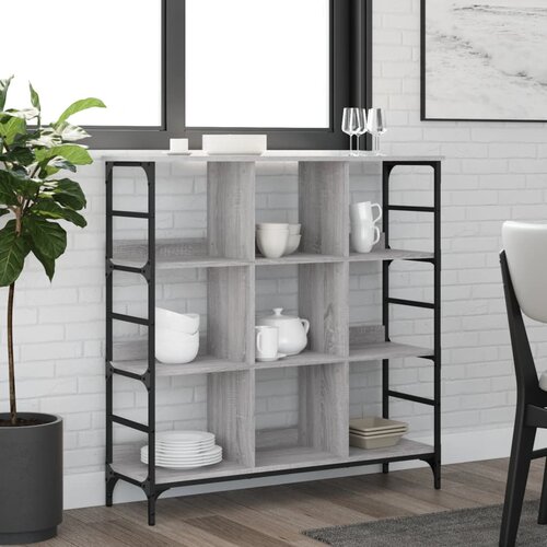 vidaXL Komoda siva sonoma 102x32x103,5 cm inženirski les Cene
