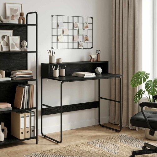  Stol s pohranom Crni hrast 100 x 50 x 91 cm Slike