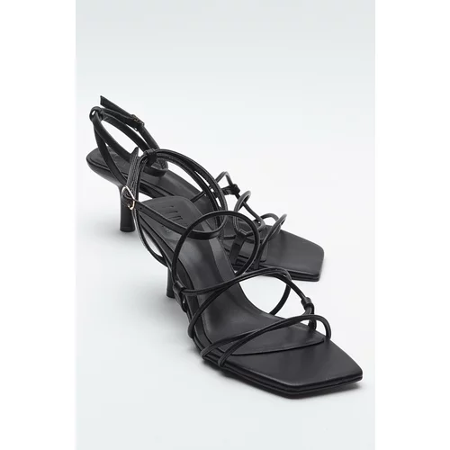 LuviShoes STAY Women's Black Heeled Sandals