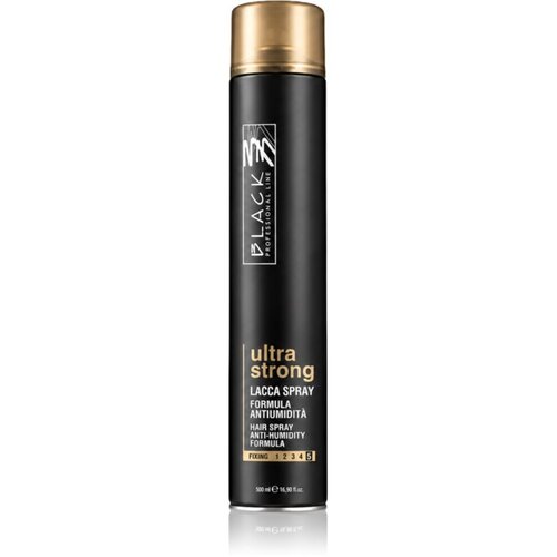 Black Professional Line Lacca Black Ultra Strong Hair Spray lak za lase z ekstra močnim utrjevanjem za volumen in sijaj 500 ml Slike