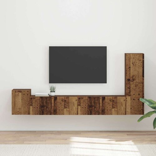  Set TV komoda Zidne 3 pcs Staro drvo Konstruirano drvo Cene