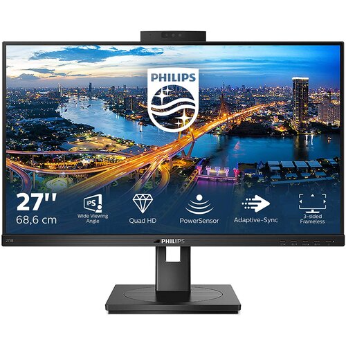 Philips monitor 68,6 cm (27,0") 275B1H 2560x1440 75Hz ips 4ms dvi hdmi displayport 4xUSB3.2 pivot zvočniki kamera 3H sRGB123%, (20211594) Cene