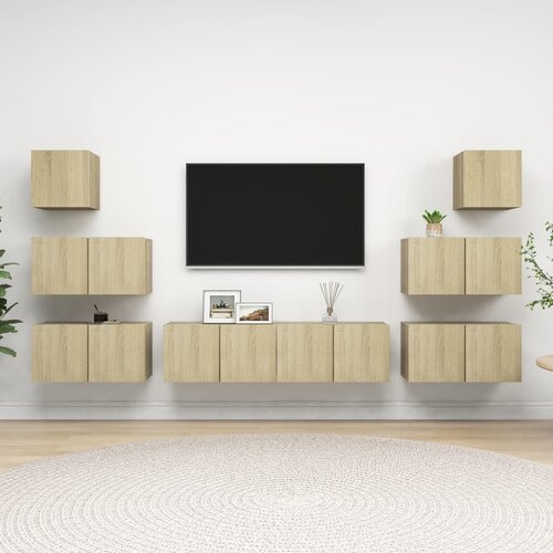  8-dijelni set TV ormarića boja hrasta sonome konstruirano drvo Cene