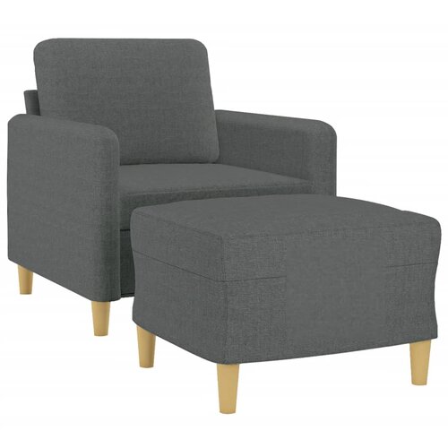  Fotelja s tabureom tamnosiva 60 cm od tkanine Slike