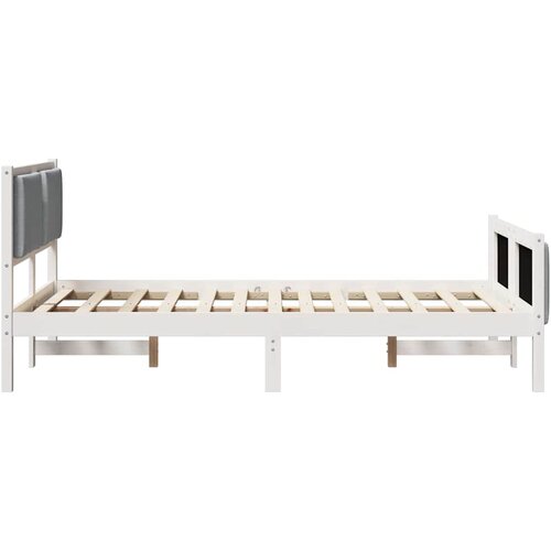  Krevetna konstrukcija Svijetlo siva 120 x 200 cm tkanina Bijela Slike