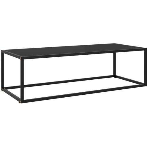 The Living Store Klubska mizica črna s črnim steklom 120x50x35 cm - Klubska Mizica, (21573289) Slike