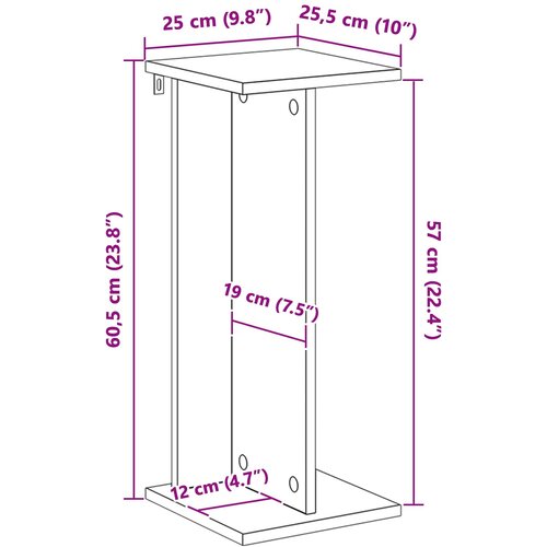  Stalak za biljke Zanatski Hrast 25 x 25,5 x 60,5 cm Slike