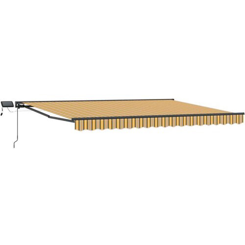  Ročno senčilo s LED-ji Rumena in Siva 4 × 3 m, (5000205702) Cene