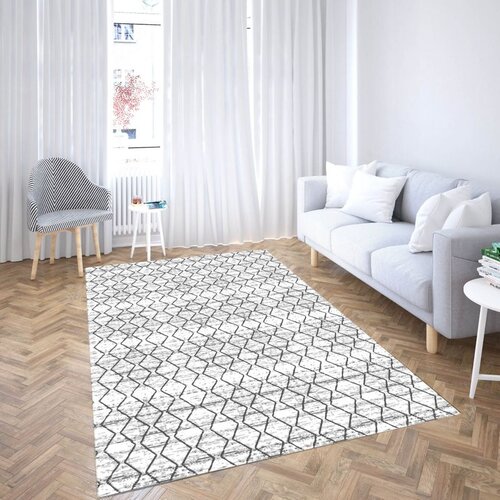 Conceptum Hypnose Tepih CG_70, Pravougaoni, 100 x 140 cm, Sivo-Bijeli Cijene
