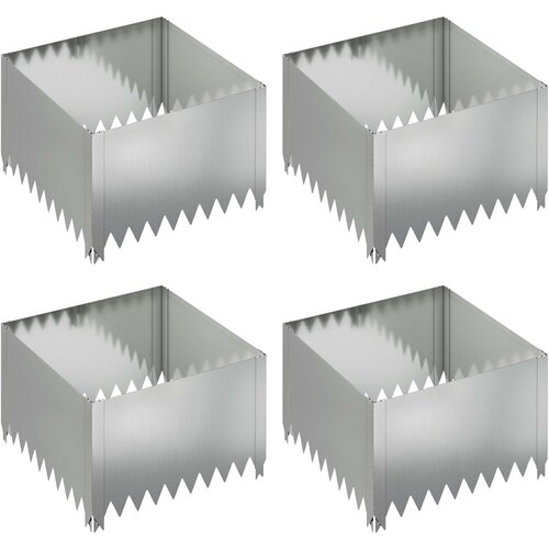vidaXL Robovi trave 4 pcs 60 x 60 x 35 cm Jeklo Srebrna, (5000301629) Cene