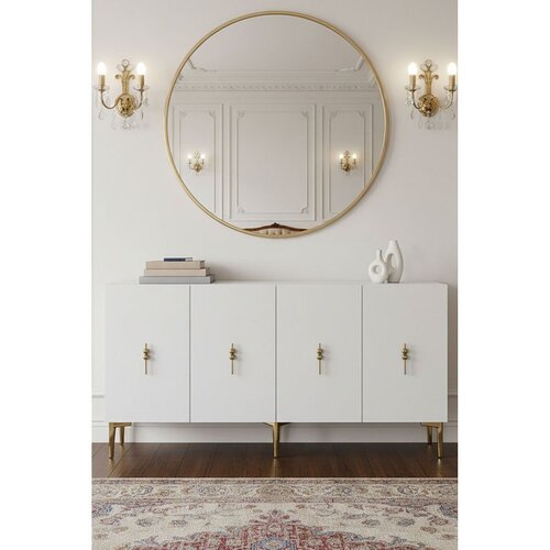 Hanah home komoda Salkım 150, 125 cm, bela / zlatna Cene
