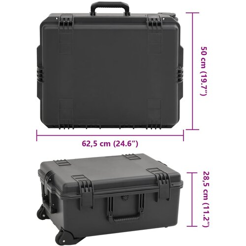 Prijenosni kovčeg crni 62,5 x 50 x 28,5 cm PP Slike