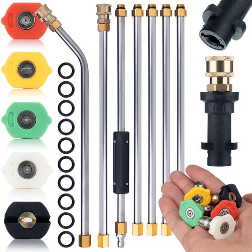 Rosfix Set 7 Brizgalnih Cevi &ndash; Penilna &Scaron;oba, Bajonet Adapter | Nadomestni Del Za Visokotlačni Čistilnik K&auml;rcher K2&ndash;K7, 250 Bar, 2,6 M, (5000222945) Cene