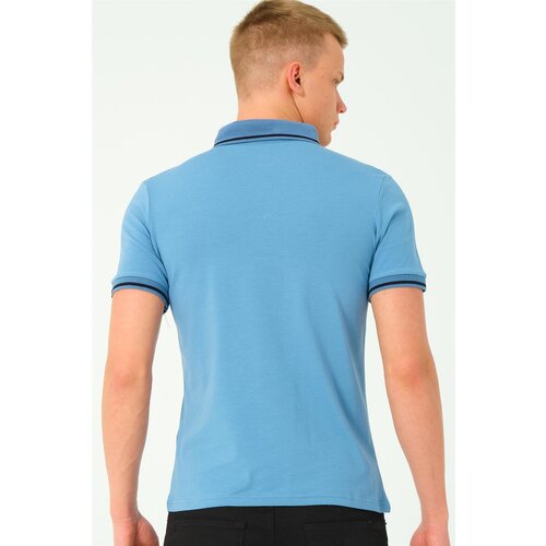 Dewberry T8586 MEN'S POLO NECK T-SHIRT-INDIGO-2 Cene
