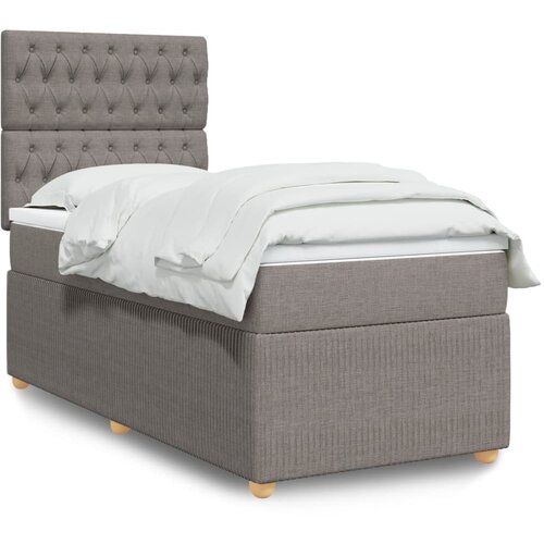 vidaXL Box spring postelja z vzmetnico taupe 90x190 cm blago Cene