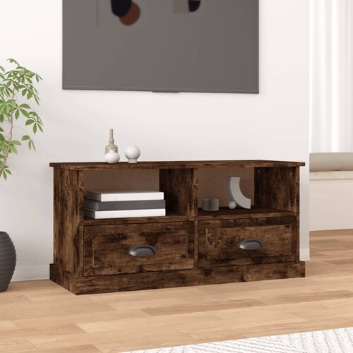 VidaXL TV omarica dimljeni hrast 93x35,5x45 cm inženirski les Slike