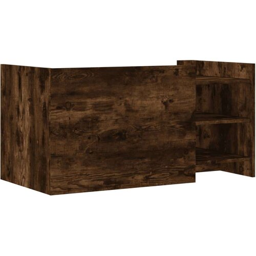 VidaXL Stolić za kavu boja dimljenog hrasta 100 x 50 x 50 cm od drva Slike
