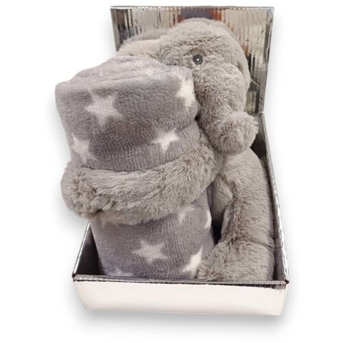 Baby Bear Origin BBO Set Igračka + Ćebence (B230142) – Elephant Grey 100x75cm Cene