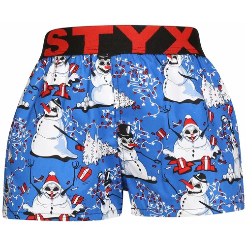 STYX Children's Boxer Shorts Art Sports Rubber Christmas Snowmen