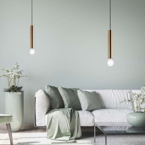 LEUCHTEN DIREKT 15617-60 - Luster na sajli BRUNA 1xE27/60W/230V mesing Slike