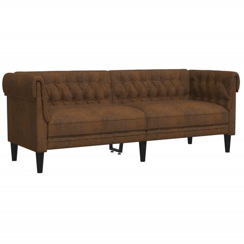 Maison Chic kavč - Sofa - Kanape trosed Chesterfield rjava tkanina, (21726566) Cene