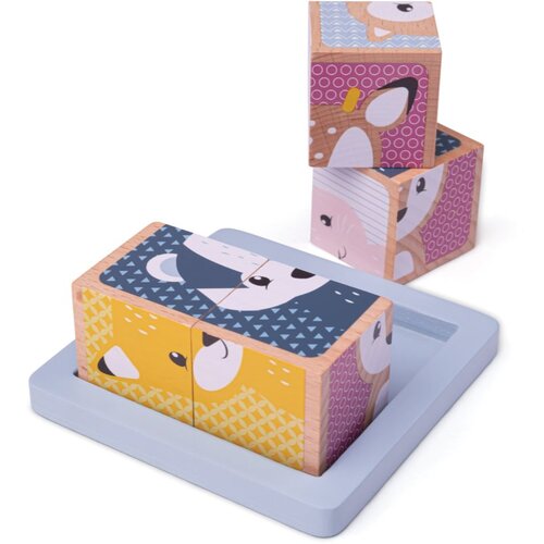 Bigjigs Toys Woodland kocke za otroke 6 m+ 5 kos Cene