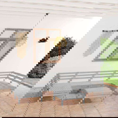  Vrtna sedežna garnitura 7-delna bela trdna borovina, (20676831) Slike