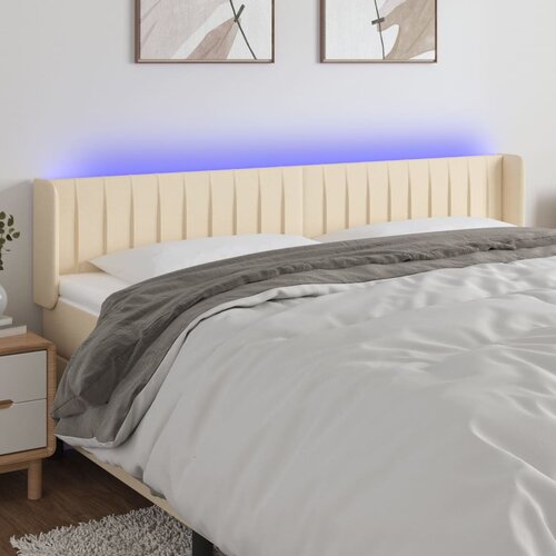  LED uzglavlje krem 163x16x78/88 cm od tkanine Cene