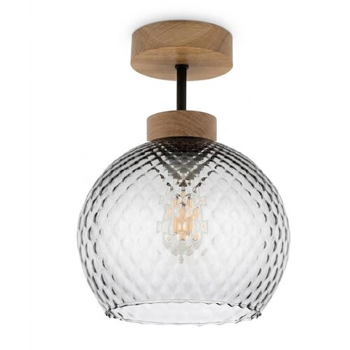 Brilagi LED plafonski luster R GLASS 1xE27/60W/230V prečnik 18 cm hrast/zadimljeno-siva Cene