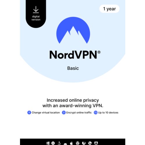 NordVPN Basic - 1 Year - 10 Devices (PC/MAC/Mobile) Premium VPN Software Subscription Key GLOBAL Cene