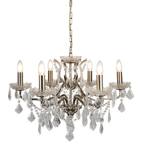 Lesnina XXXL Searchlight 8736-6AB - Kristalni luster na lancu PARIS 6xE14/40W/230V Cene