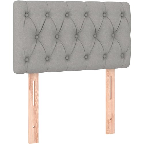 Maison Chic posteljno vzglavje - vzglavna omarica - nočna omarica svetlo sivo 80x7x78/88 cm blago, (21706691) Slike