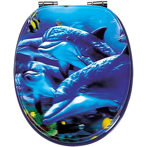 Poseidon WC deska Sea Life 3D (MDF, počasno spuščanje, snemljiva, modra)