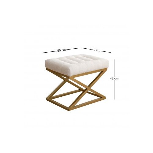 Atelier Del Sofa Tabure 50x42x40cm, Krem Slike