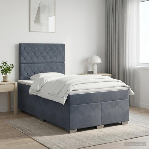  Boxspring krevet s madracem Tamnosiva 120 x 200 cm Bar&scaron;un Cijene