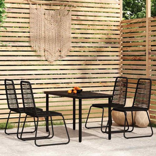  5-dijelni vrtni blagovaonski set crni Crna Dužina stola 140 cm Cijene