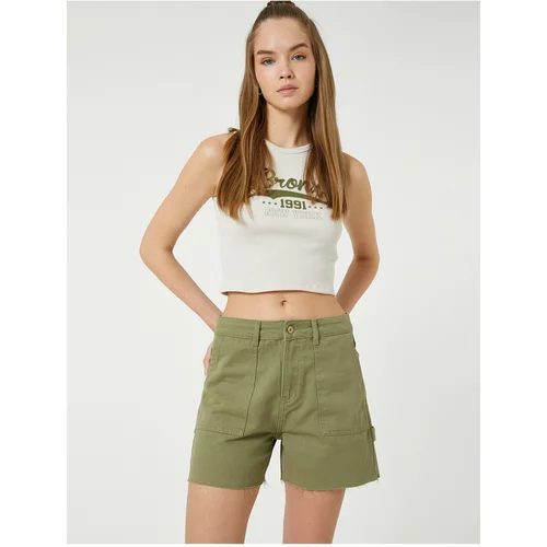 Koton Mini Shorts with Cargo Pocket and Buttoned Cotton