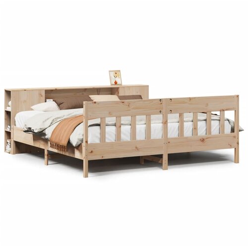 vidaXL Knjižna postelja brez vzmetnice 200x200 cm trdna borovina, (21609854) Cene