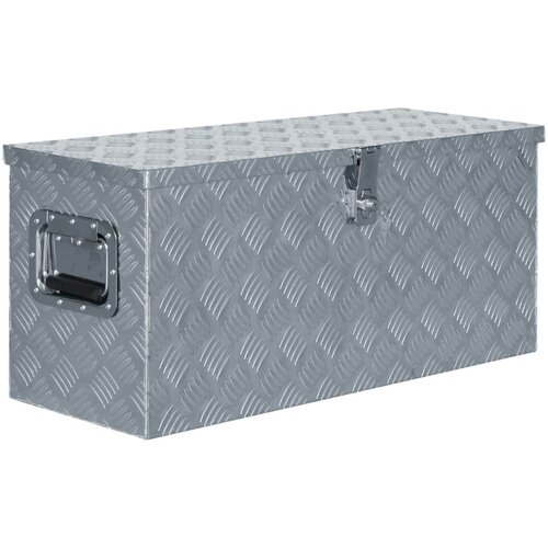  Skrinja iz aluminija 80x30x35 cm srebrne barve Cene