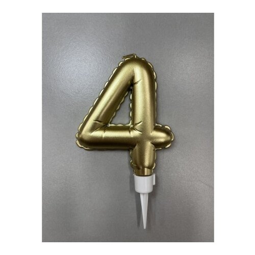 Balloon candle, svećica, zlatna, broj 4 ( 710384 ) Slike