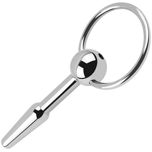 SuperLove Stainless Steel Penis Plug with Ball Tip & Ring Cene