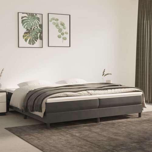 The Living Store Box spring postelja z vzmetnico temno siva 200x200 cm žamet - Box Spring Postelja, (21492494) Slike
