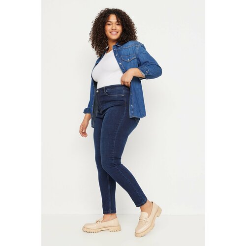 Trendyol Curve Plus Size Jeans - Navy blue - Skinny Slike