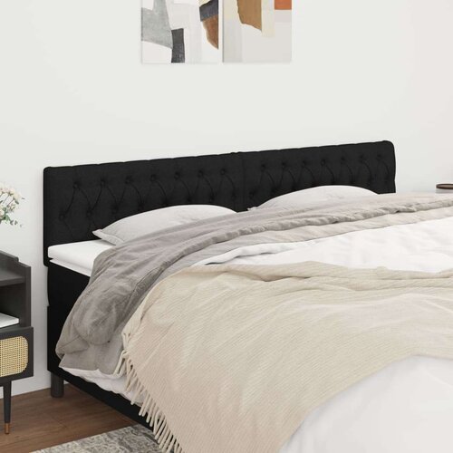  Posteljno vzglavje 2 kosa črno 90x7x78/88 cm blago, (20792567) Slike