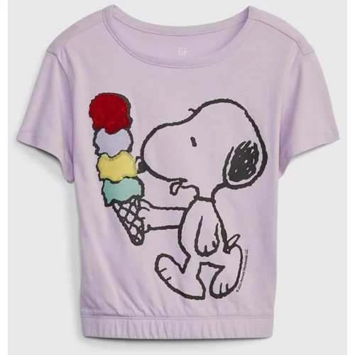 GAP & Peanuts Snoopy Majica otroška Vijolična