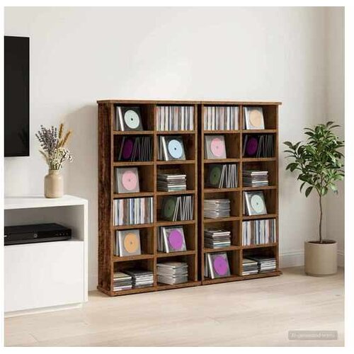 VidaXL CD ormar 2 kom. Staro drvo 60 x 17 x 92 cm Konstruirano drvo - Staro drvo 2 60 x 17 x 92 cm Slike