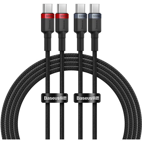 BZ Baseus Cafule USB-C na USB-C kabel 100W, 1m - Rdeče-črni in Črno-sivi, 2 kosa, (22006852) Cene