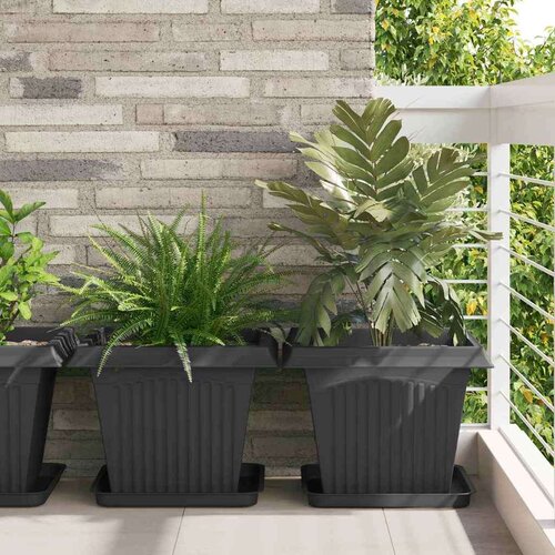  Kvadratna posuda za cvijeće 24 pcs Crna 36 x 36 x 2.5 cm - Crna 25.5 x 25.5 x 2.5 cm 24 Cene