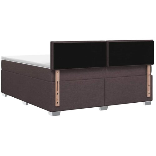  Krevet s box springom madracem i LED-om Tamno smeđa Tkanina - Tamno smeđa 180 x 200 cm Dizajn linija Slike