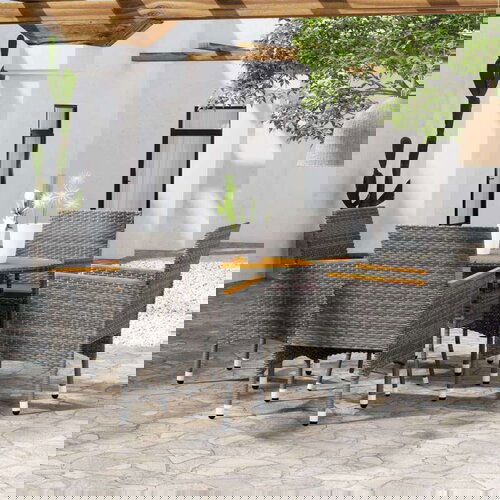  5-dijelni vrtni blagovaonski set od poliratana sivi Cijene